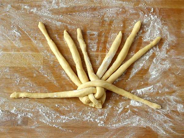 8 pramenov pletenih bucik - Priprava korak 9