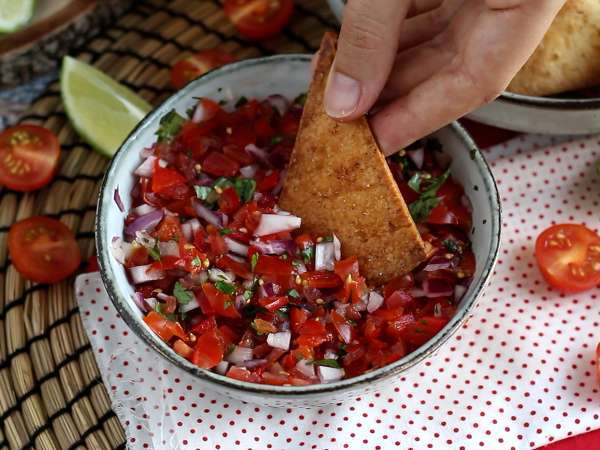 Pico de gallo in domači tortilja čips - Priprava korak 6