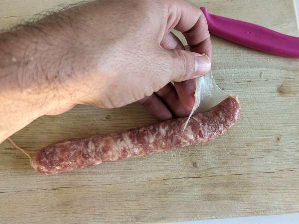 Testenine z bučami in klobaso - Priprava korak 1