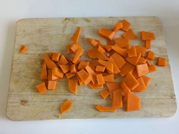 Testenine z bučami in klobaso - Priprava korak 3