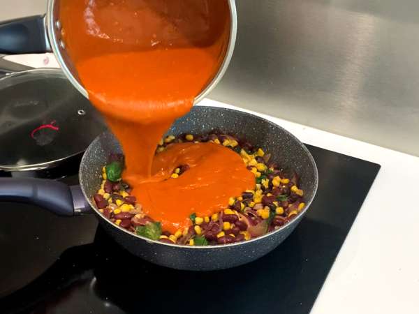 Vegetarijanske enchiladas - Priprava korak 2