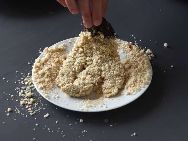 Bakan s panko drobtinami, japonski kari v slogu katsu, vendar vegetarijanski - Priprava korak 7