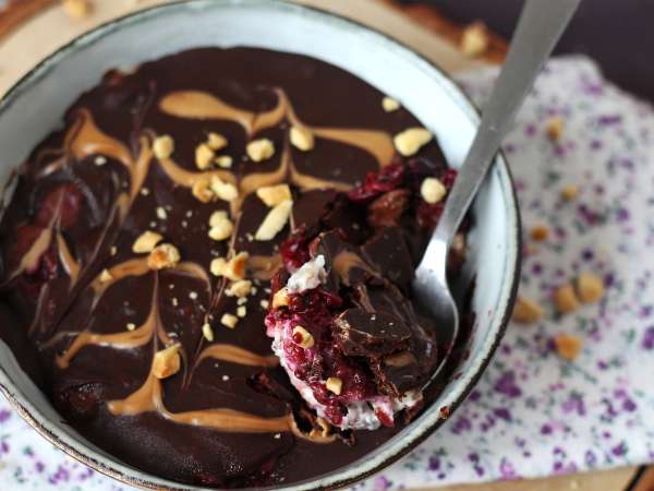 Ovseni kosmiči čez noč rdeče sadje in čokolada, zdrav in nasiten zajtrk! - Priprava korak 8