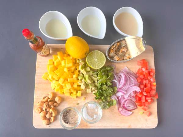 Ceviche s petelini v pločevinkah - Priprava korak 1