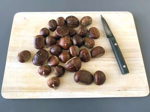 Kostanj, pečen v zračnem cvrtniku - Priprava korak 2