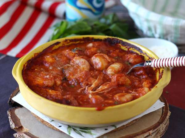 Hitro in tolažilno gratiniranje njokov s paradižnikom in mocarelo - gnocchi alla sorrentina v pečici - Priprava korak 7