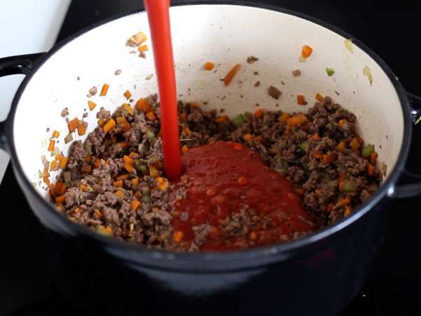 Testenine z bolonjsko omako - tagliatelle al ragù alla bolognese - Priprava korak 4