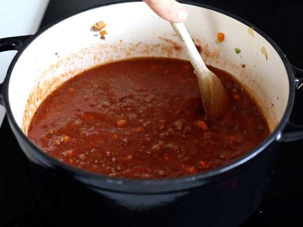 Testenine z bolonjsko omako - tagliatelle al ragù alla bolognese - Priprava korak 5