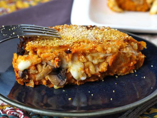 Bučna pečenka z gobami in žilavim sirom scamorza: okusen in enostaven pečen recept - Priprava korak 14