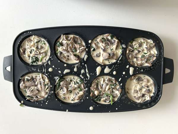 Špinačni in gobovi flani - Priprava korak 10