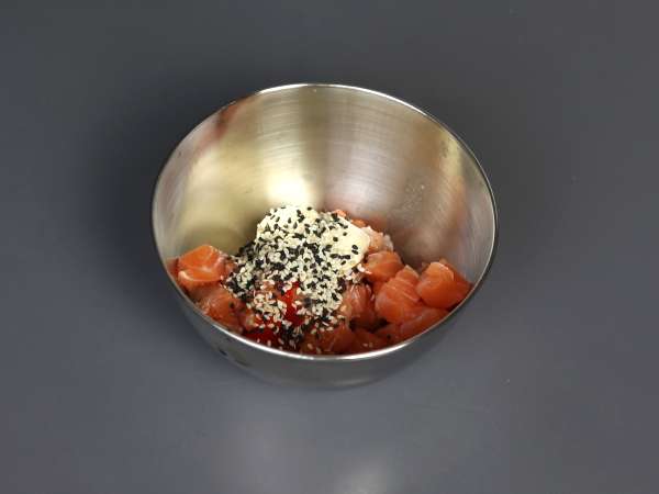 Azijski tacos: lososov tatar v riževem čipsu - Priprava korak 4