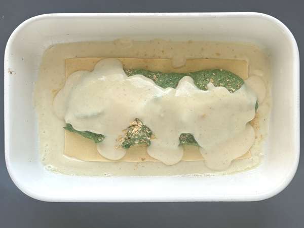Vegetarijanske lazanje s špinačo in tofujem, pripravljene v Air Fryerju - Priprava korak 7