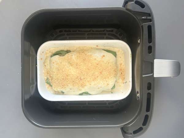 Vegetarijanske lazanje s špinačo in tofujem, pripravljene v Air Fryerju - Priprava korak 9