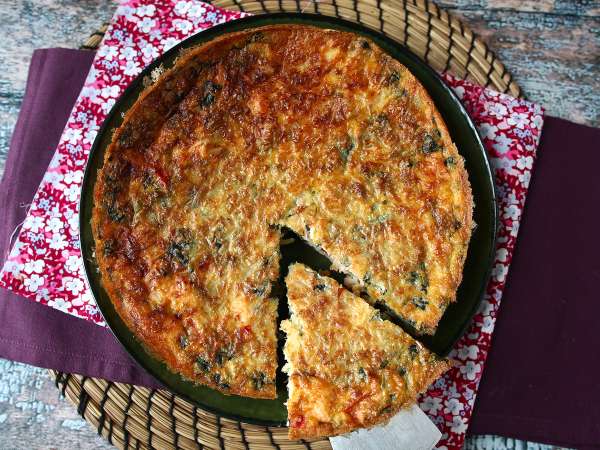 Quiche brez testa z lososom, špinačo in skuto - Priprava korak 9