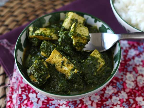 Palak tofu: indijski curry s špinačo in tofujem - Priprava korak 11