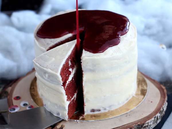 Torta »Red Velvet« posebej za noč čarovnic! - Priprava korak 13