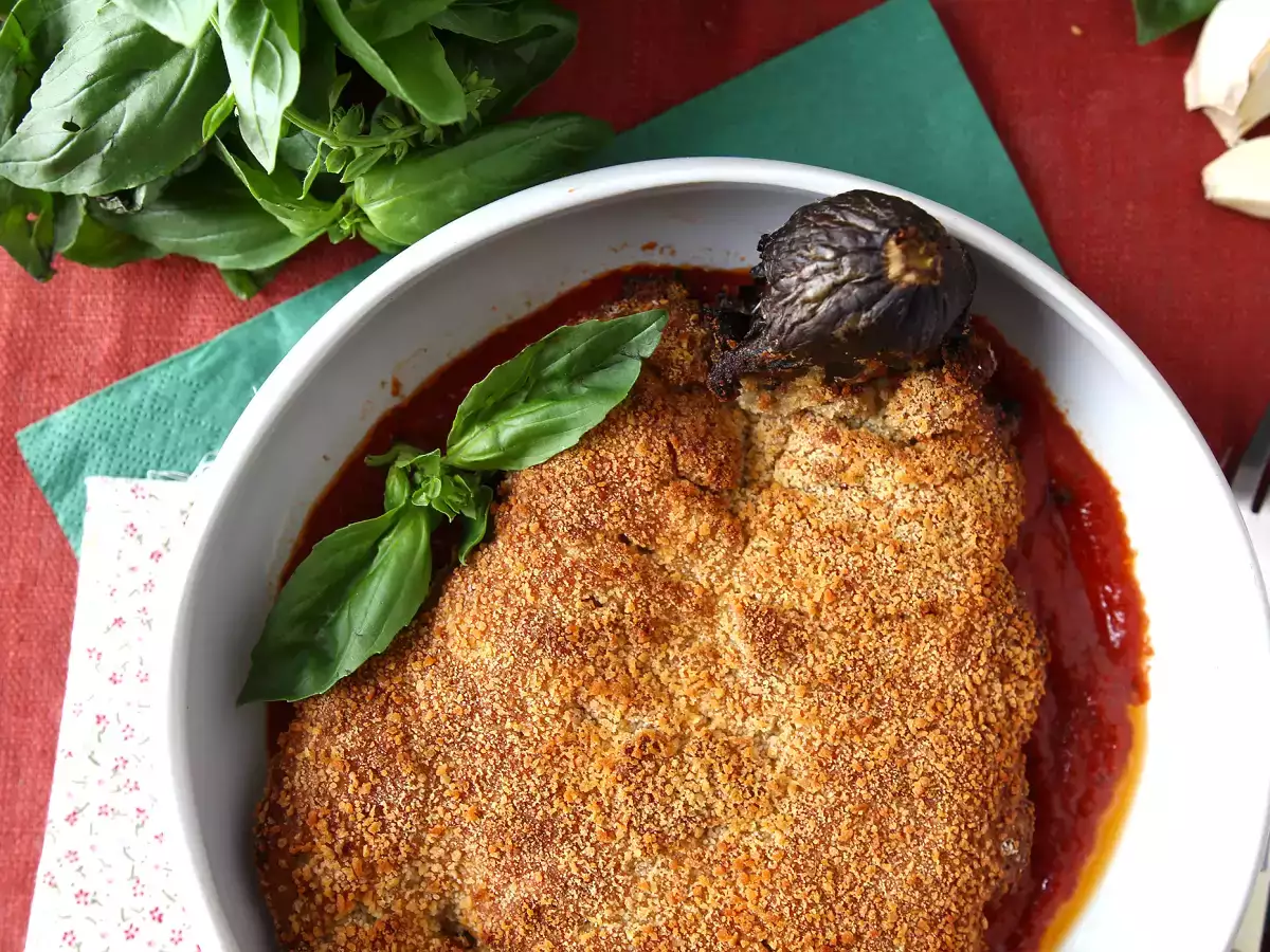 Bakan v prahu po milansko, vendar vegetarijansko - Kuhanje v aparatu za cvrtje na zraku - fotografija 4