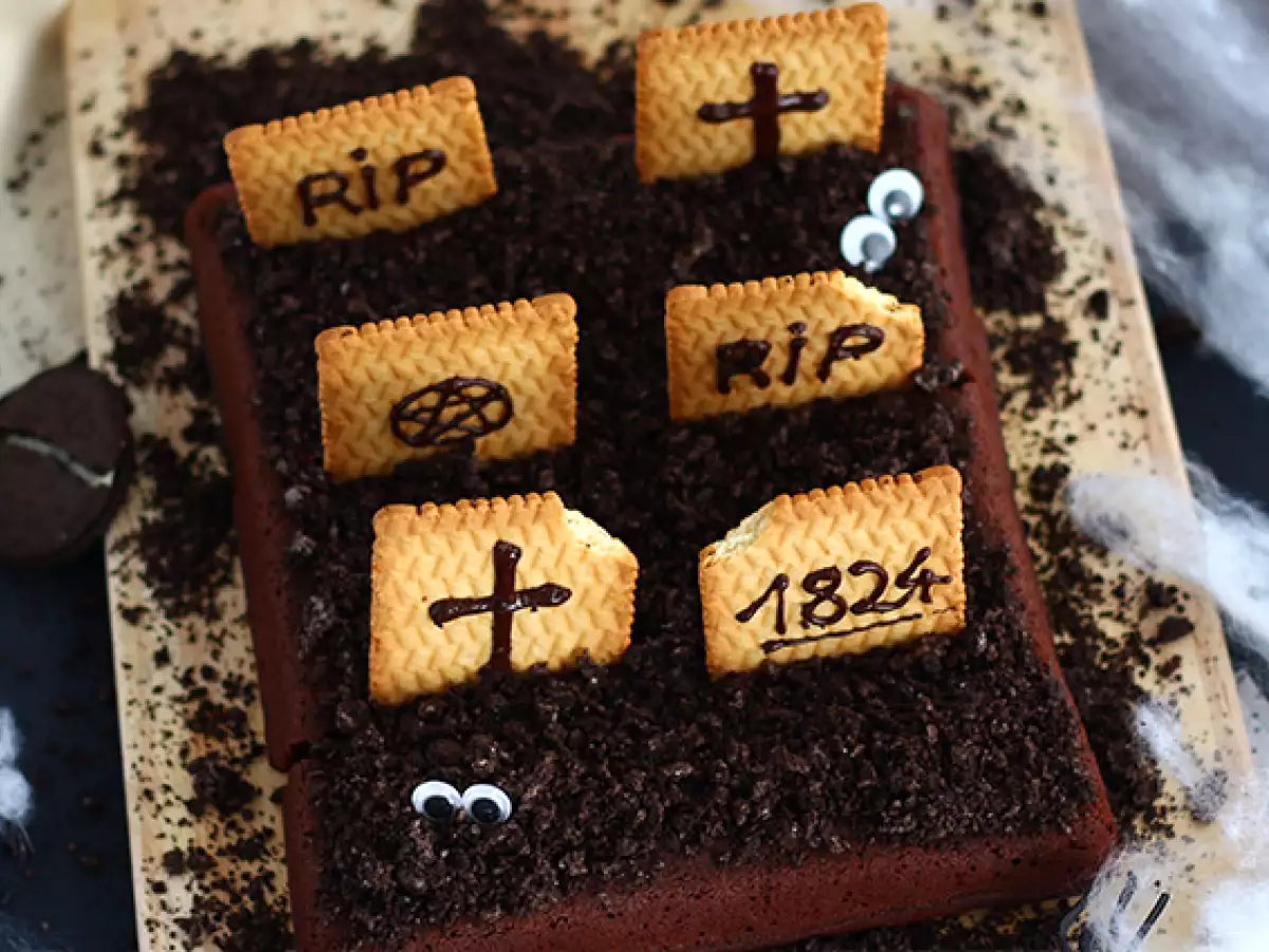 Brownie v obliki pokopališča za noč čarovnic - fotografija 3
