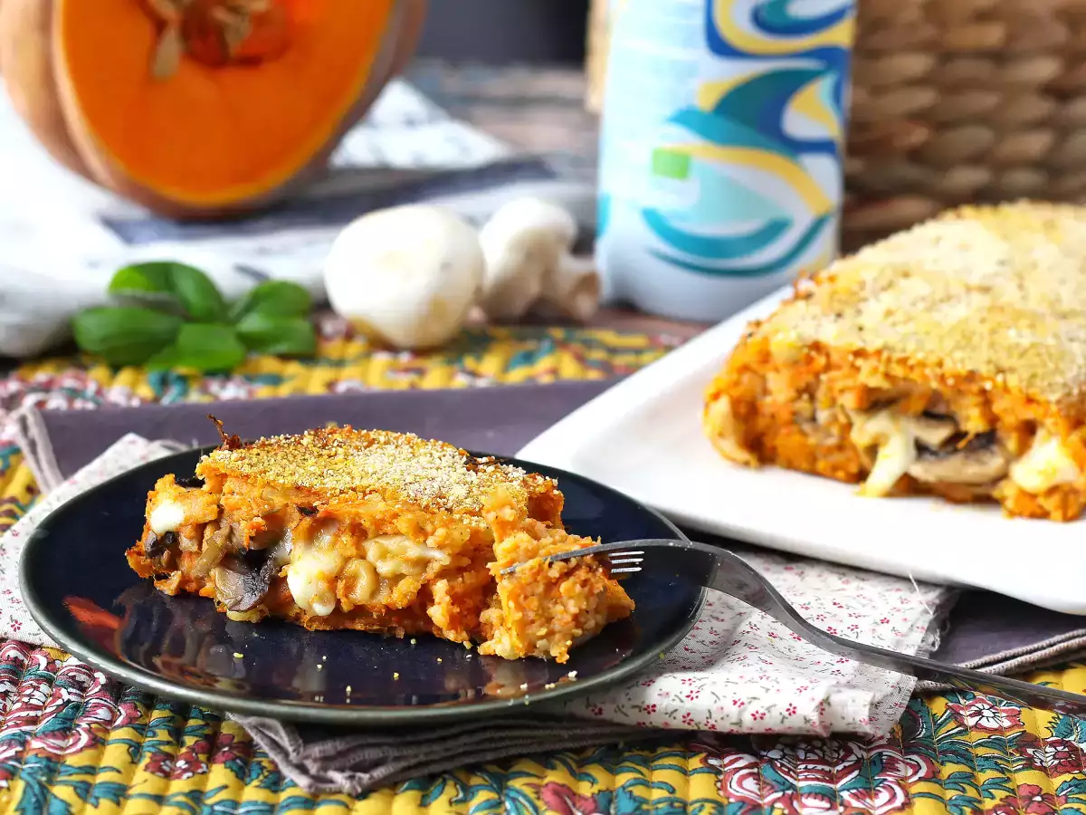 Bučna pečenka z gobami in žilavim sirom scamorza: okusen in enostaven pečen recept - fotografija 5