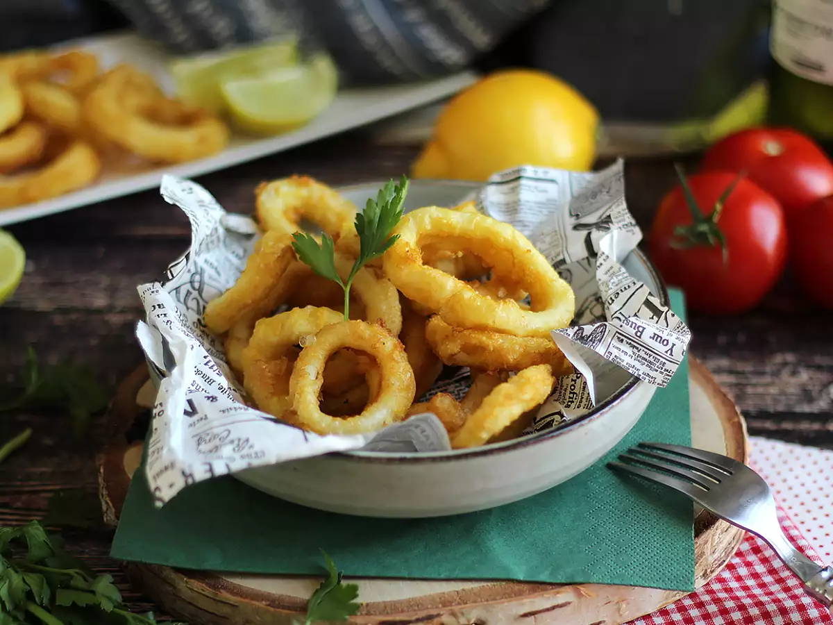 Calamares a la romana - opečeni lignji v testu - fotografija 4