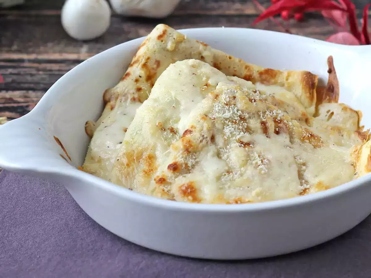 Crespelle rikota in gobe: popoln kremni vegetarijanski recept za vsako priložnost - fotografija 3
