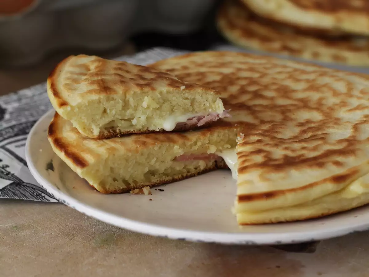 Croque palačinke s šunko in sirom