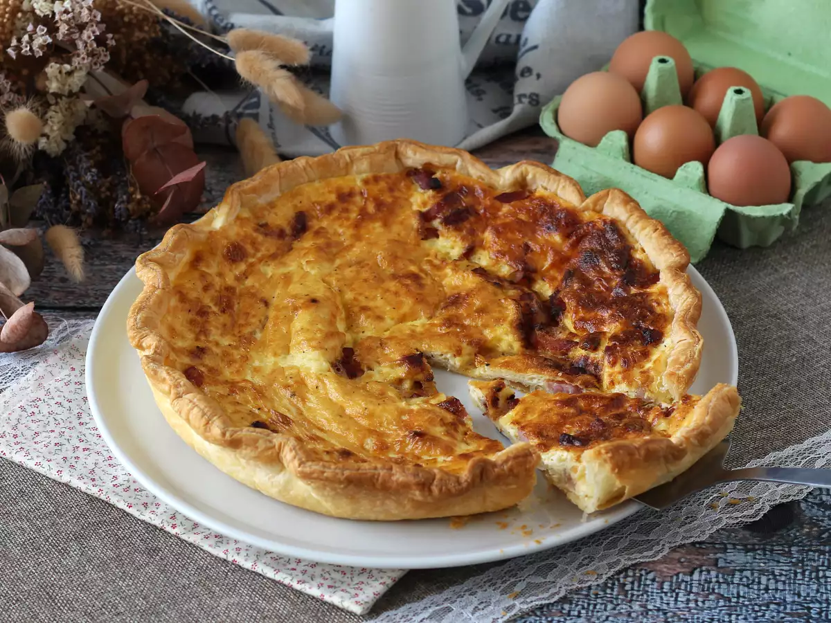 Enostaven domač quiche lorraine recept - fotografija 7