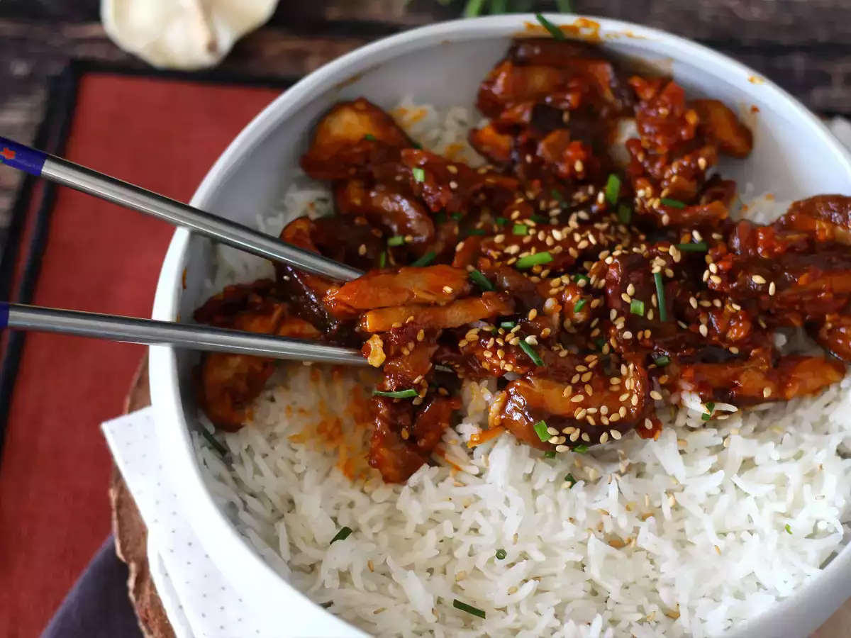 Gobe po korejsko – šitake v omaki gochujang - fotografija 5