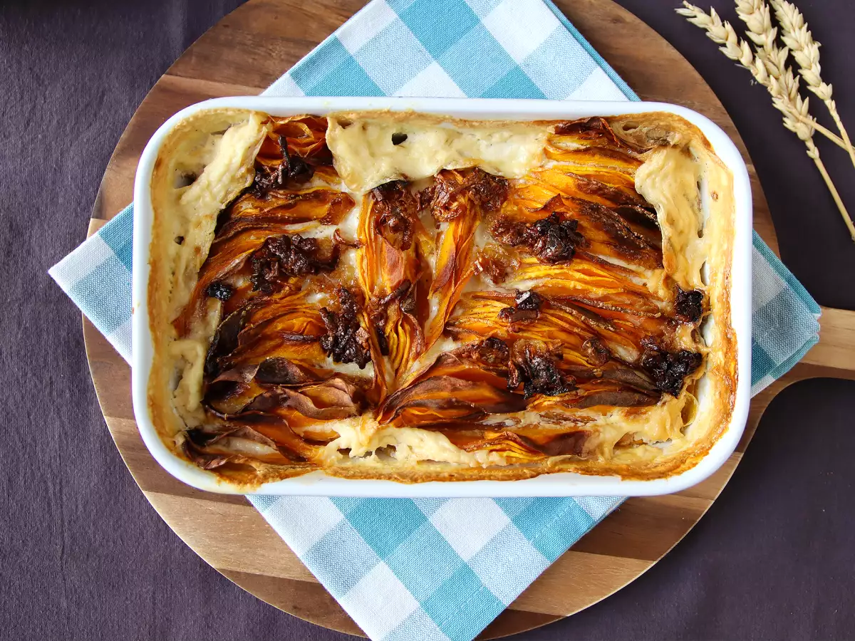 Gratin iz buče butternut v Air Fryerju po vzoru gratina dauphinois - fotografija 4