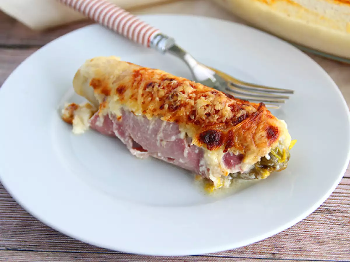 Gratiniran vitlof s šunko - fotografija 3