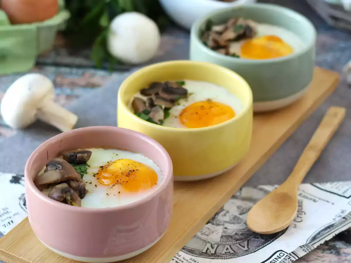 Jajca cocotte z gobami: hiter in izjemno tolažilen recept! - fotografija 5