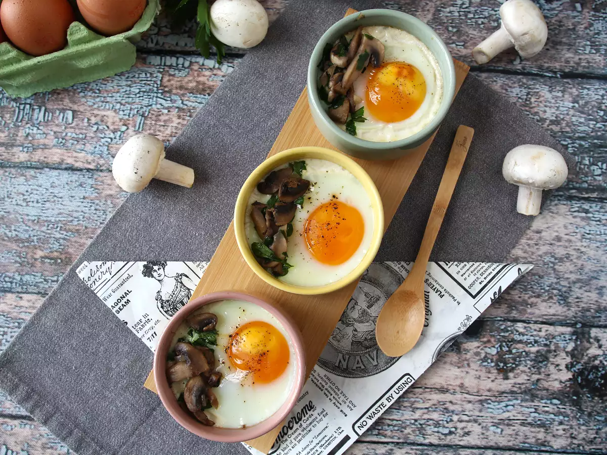 Jajca cocotte z gobami: hiter in izjemno tolažilen recept! - fotografija 6