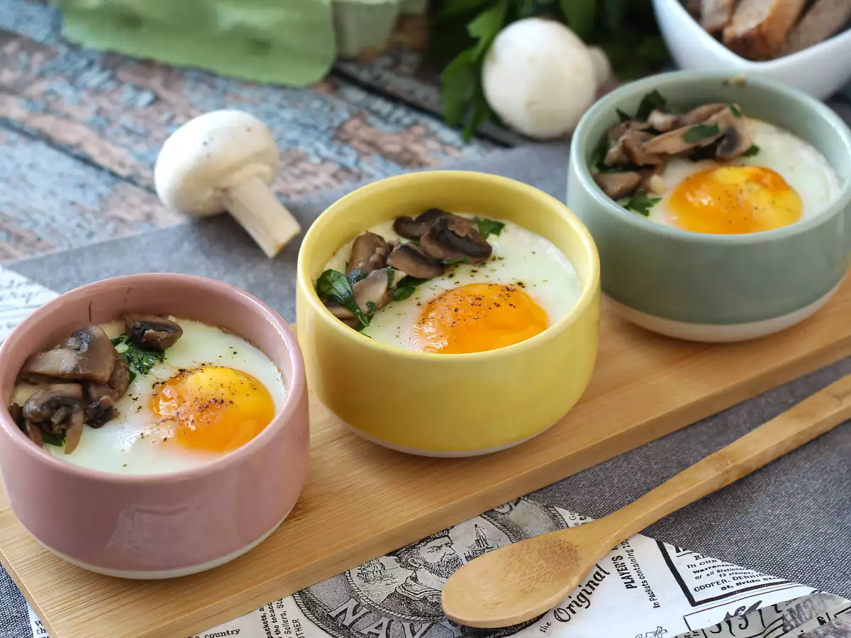 Jajca cocotte z gobami: hiter in izjemno tolažilen recept! - fotografija 7