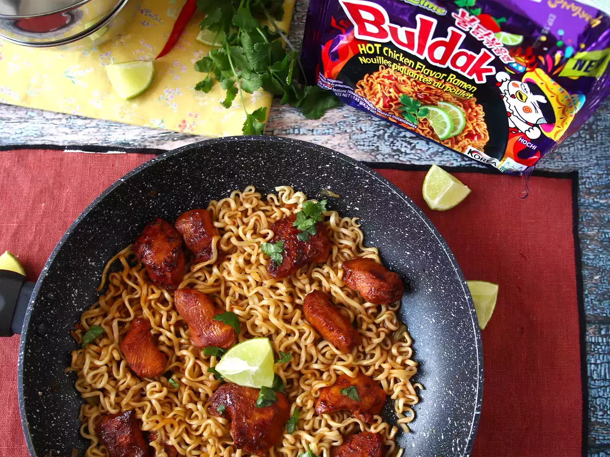 Kako kuhati buldak habanero limete rezance, recept z mariniranim piščancem! - fotografija 6