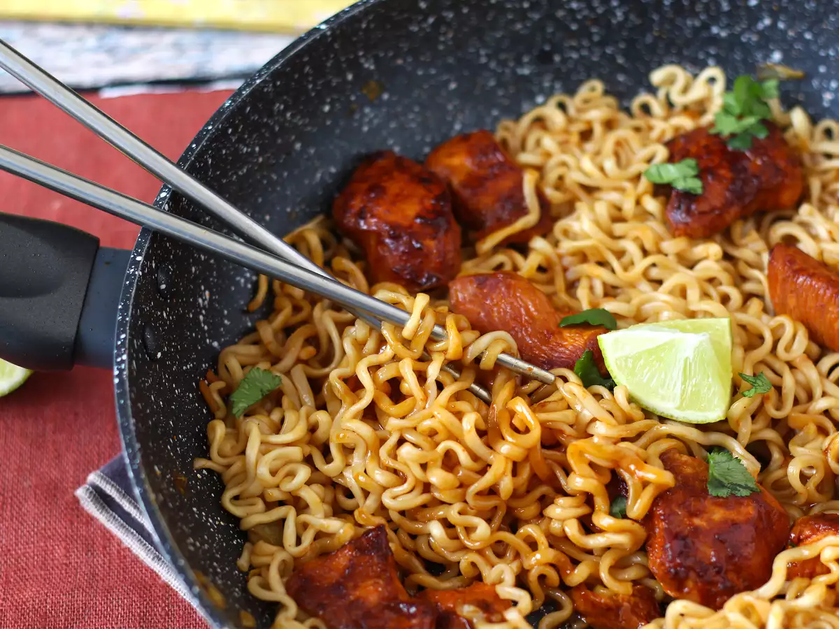 Kako kuhati buldak habanero limete rezance, recept z mariniranim piščancem! - fotografija 8