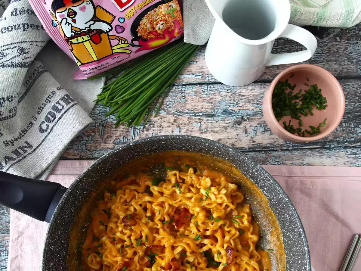 Kako skuhati rezance Buldak carbonara okus? Najboljši recept! - fotografija 4