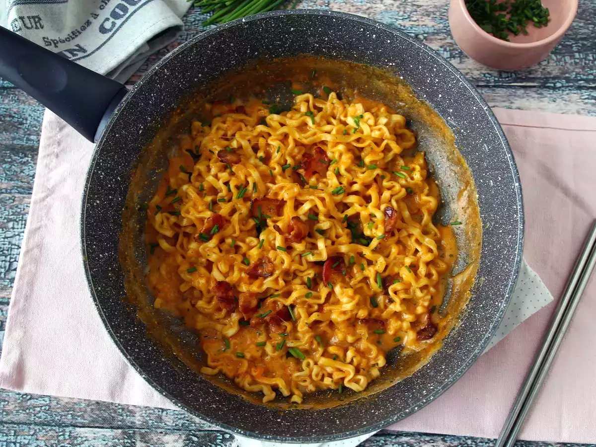 Kako skuhati rezance Buldak carbonara okus? Najboljši recept! - fotografija 6