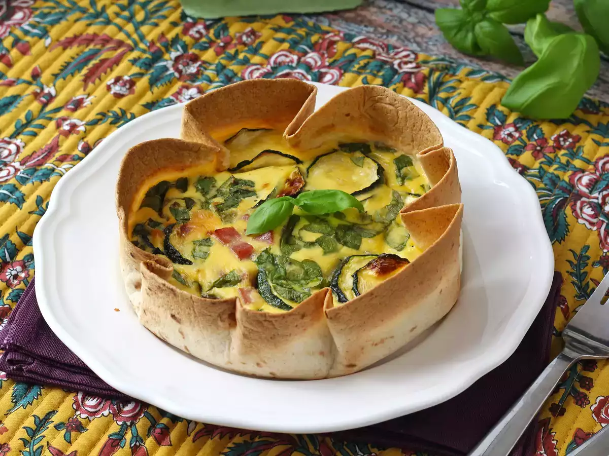 Kiš brez testa s tortiljo? Seveda je mogoče! Lahek recept - fotografija 2