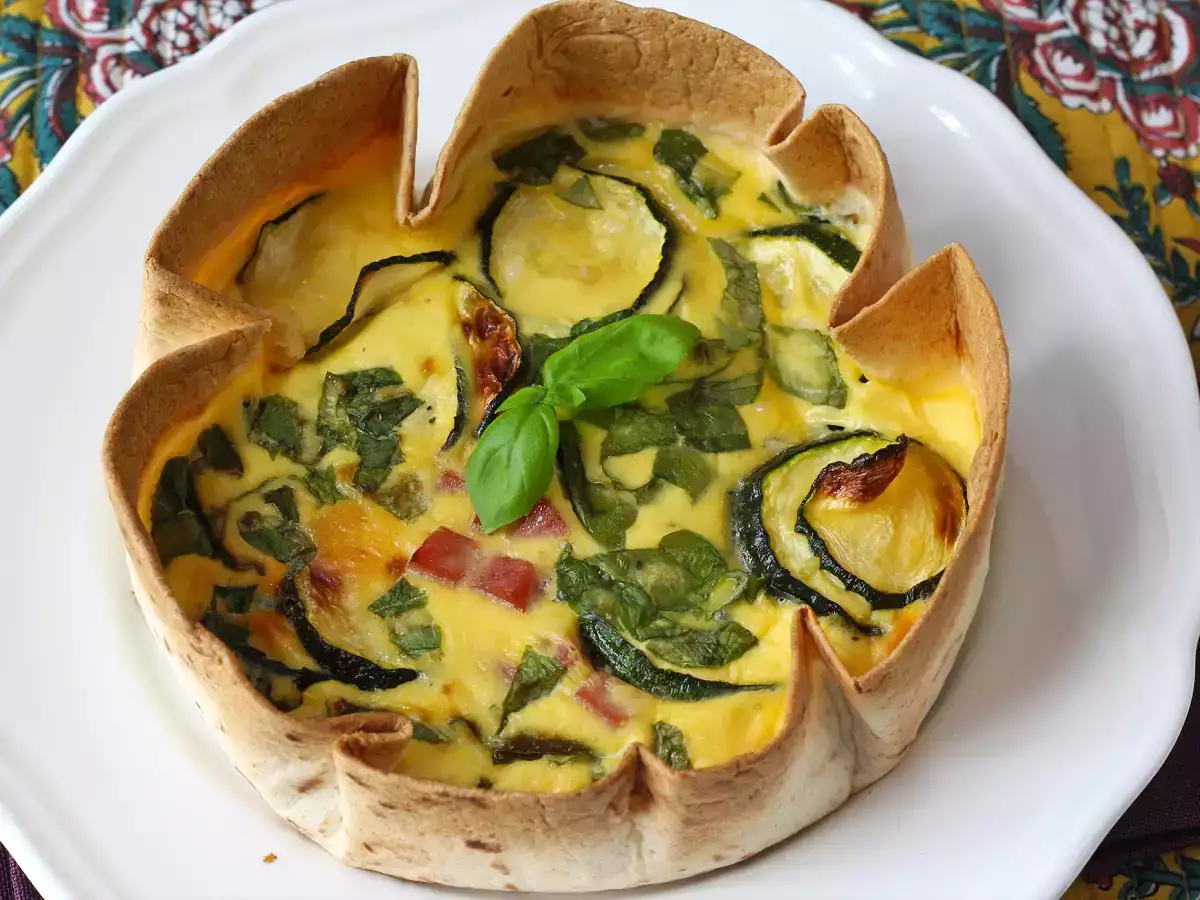 Kiš brez testa s tortiljo? Seveda je mogoče! Lahek recept - fotografija 4