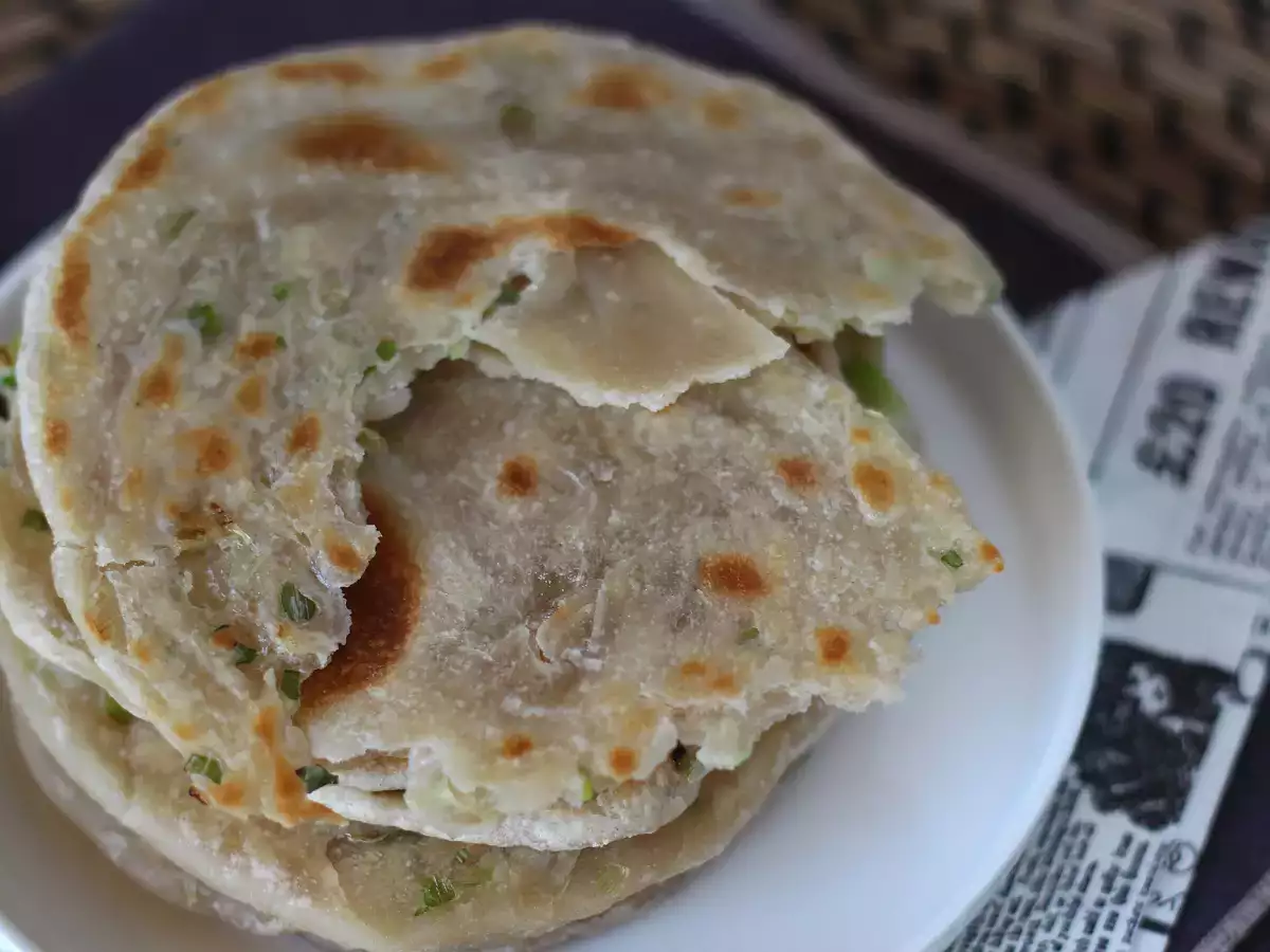 Kitajske palačinke z mlado čebulo – scallion pancakes - fotografija 2