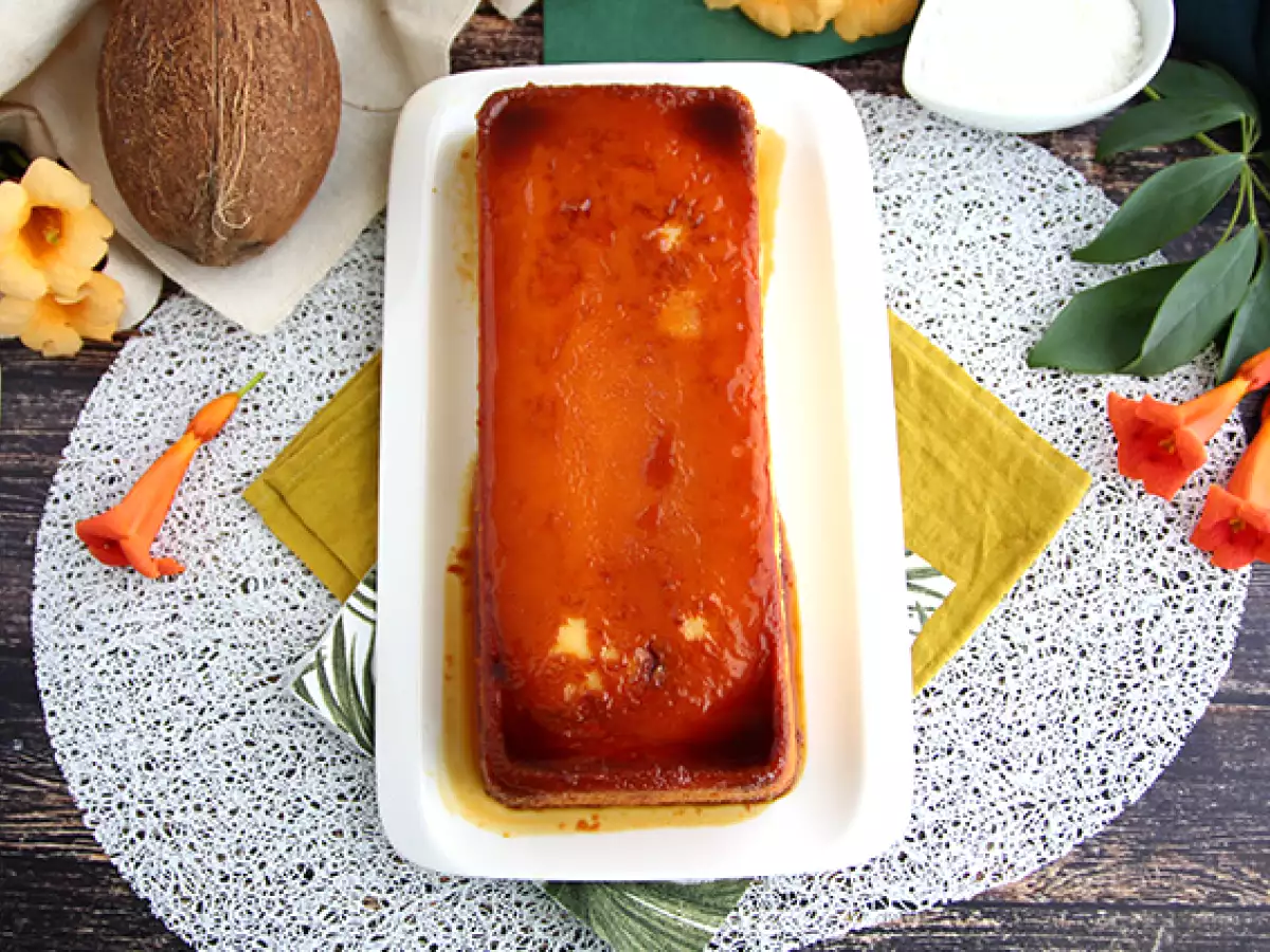 Kokosov flan s karamelo - fotografija 4