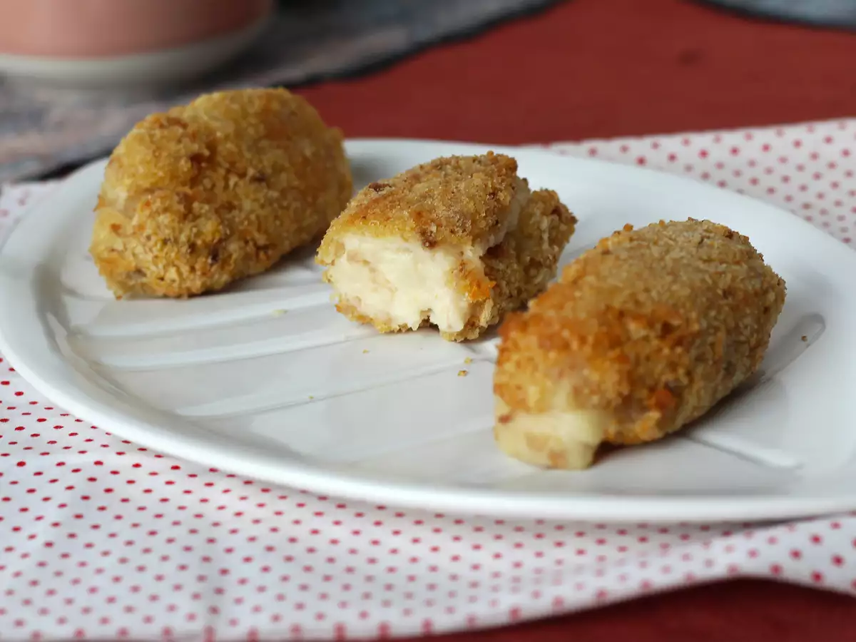 Kroketi s šunko v cvrtniku na vroč zrak: malo olja, a še vedno hrustljavi! - fotografija 6