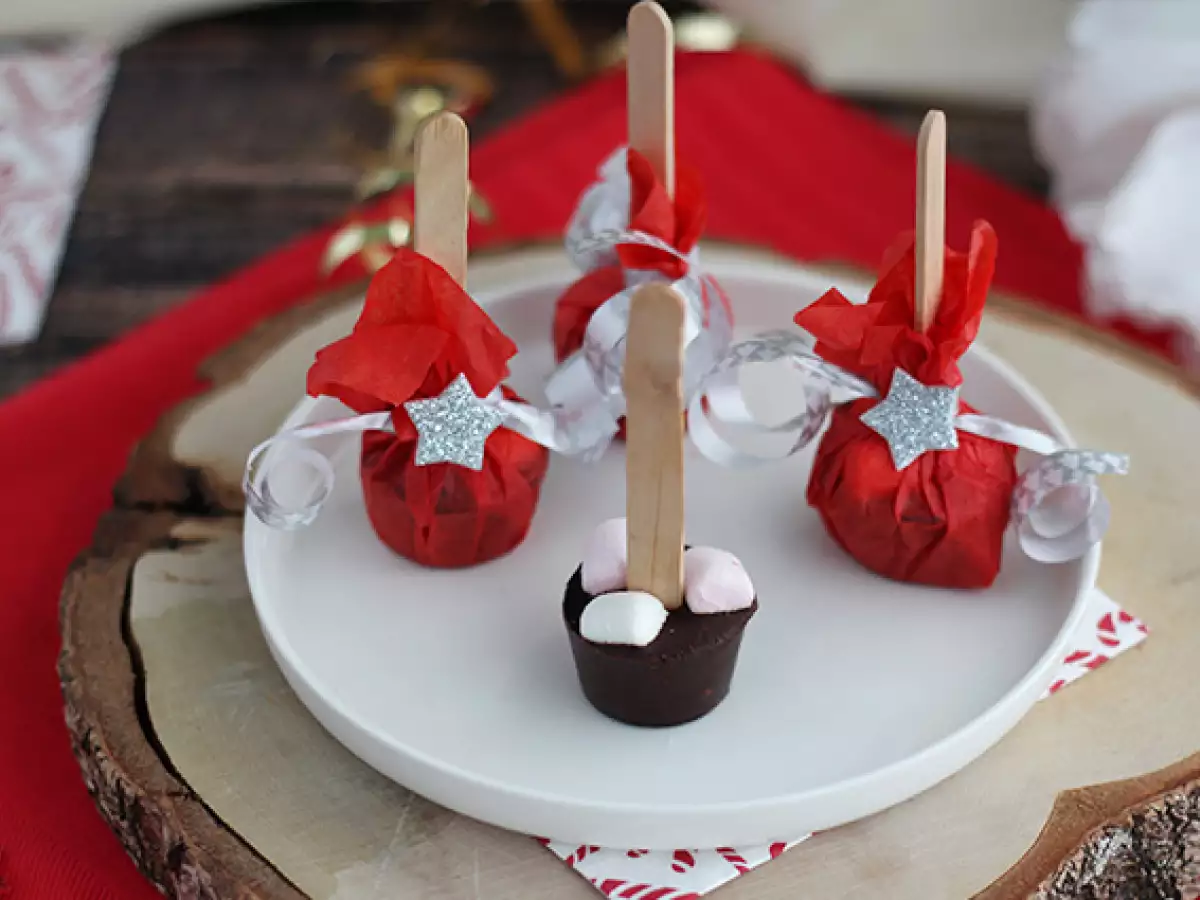 Lizike za vročo čokolado: temna čokolada in penice marshmallow - fotografija 5