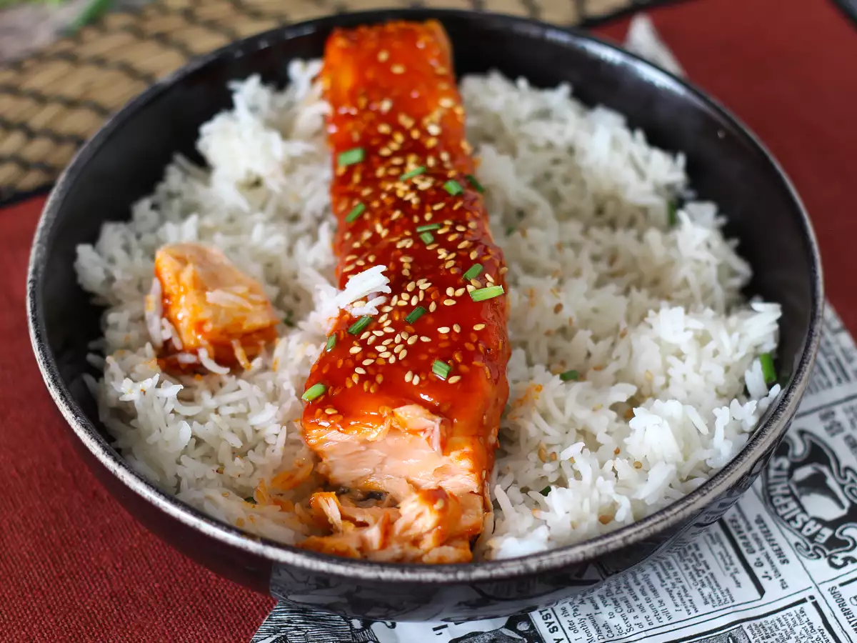 Losos po korejsko z omako gochujang v 8 minutah - fotografija 2