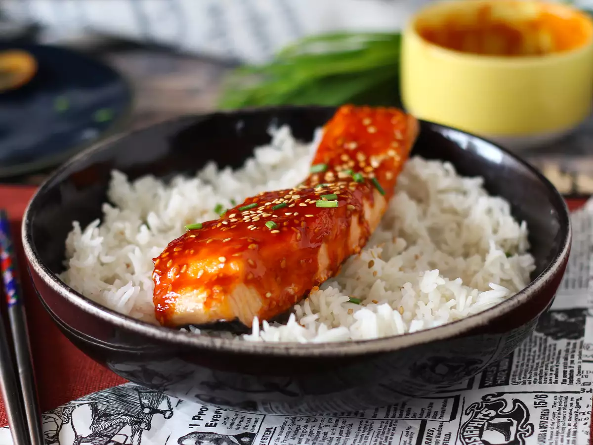 Losos po korejsko z omako gochujang v 8 minutah - fotografija 3