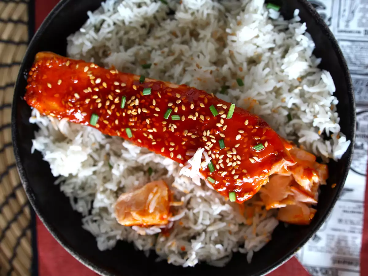 Losos po korejsko z omako gochujang v 8 minutah - fotografija 4