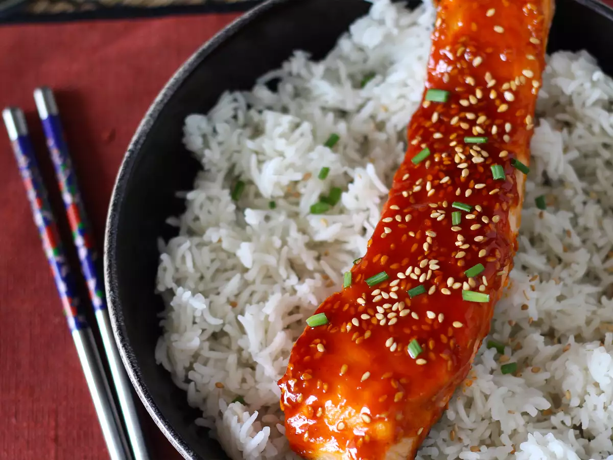 Losos po korejsko z omako gochujang v 8 minutah - fotografija 5