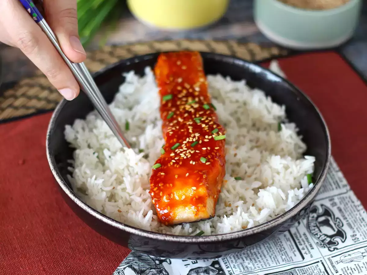 Losos po korejsko z omako gochujang v 8 minutah - fotografija 6