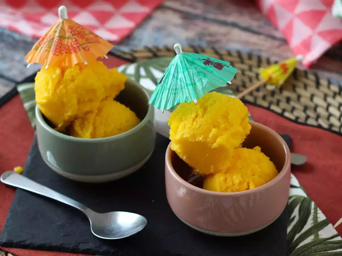 Mangov sorbet z limeto iz samo 3 sestavin, pripravljen v 5 minutah! - fotografija 7