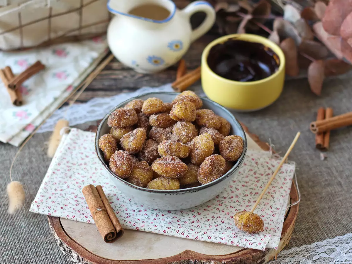 Njoki v slogu churrosov iz cvrtnika na vroč zrak: cimetova sladica za grizljanje! - fotografija 4